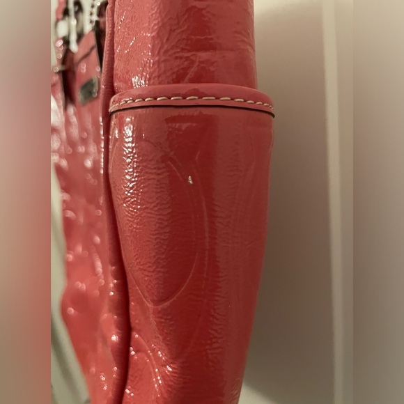 Coach Gallery Embossed Patent Leather Rose Pink Shoulder Bag Tote Purse - Picture 15 of 15